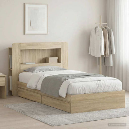 vidaXL Bed Frame with Storage Engineered Wood Length 190 cm