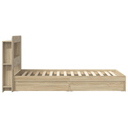 vidaXL Bed Frame with Storage Sonoma Oak 100 x 200 cm Engineered Wood 5