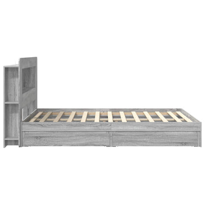 vidaXL Bed Frame with Storage Grey Sonoma 150 x 200 cm Engineered Wood 5
