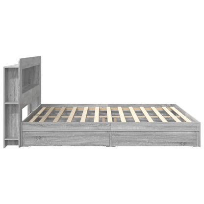 vidaXL Bed Frame with Storage Grey Sonoma 180 x 200 cm Engineered Wood 5