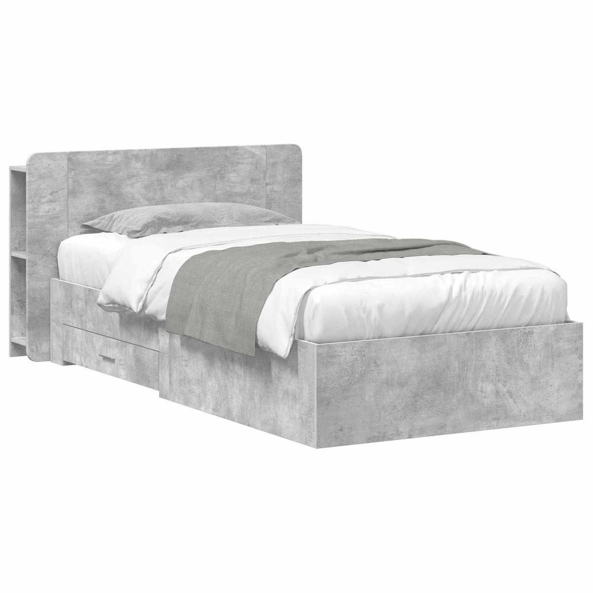vidaXL Bed Frame with Storage Engineered Wood Length 190 cm without Centre Shelf