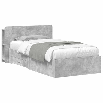 vidaXL Bed Frame with Storage Engineered Wood Length 190 cm without Centre Shelf