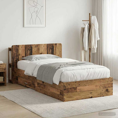 vidaXL Bed Frame with Storage Engineered Wood Length 190 cm without Centre Shelf