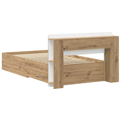 vidaXL Bed Frame with Storage Artisan Oak 90 x 200 cm Engineered Wood 6