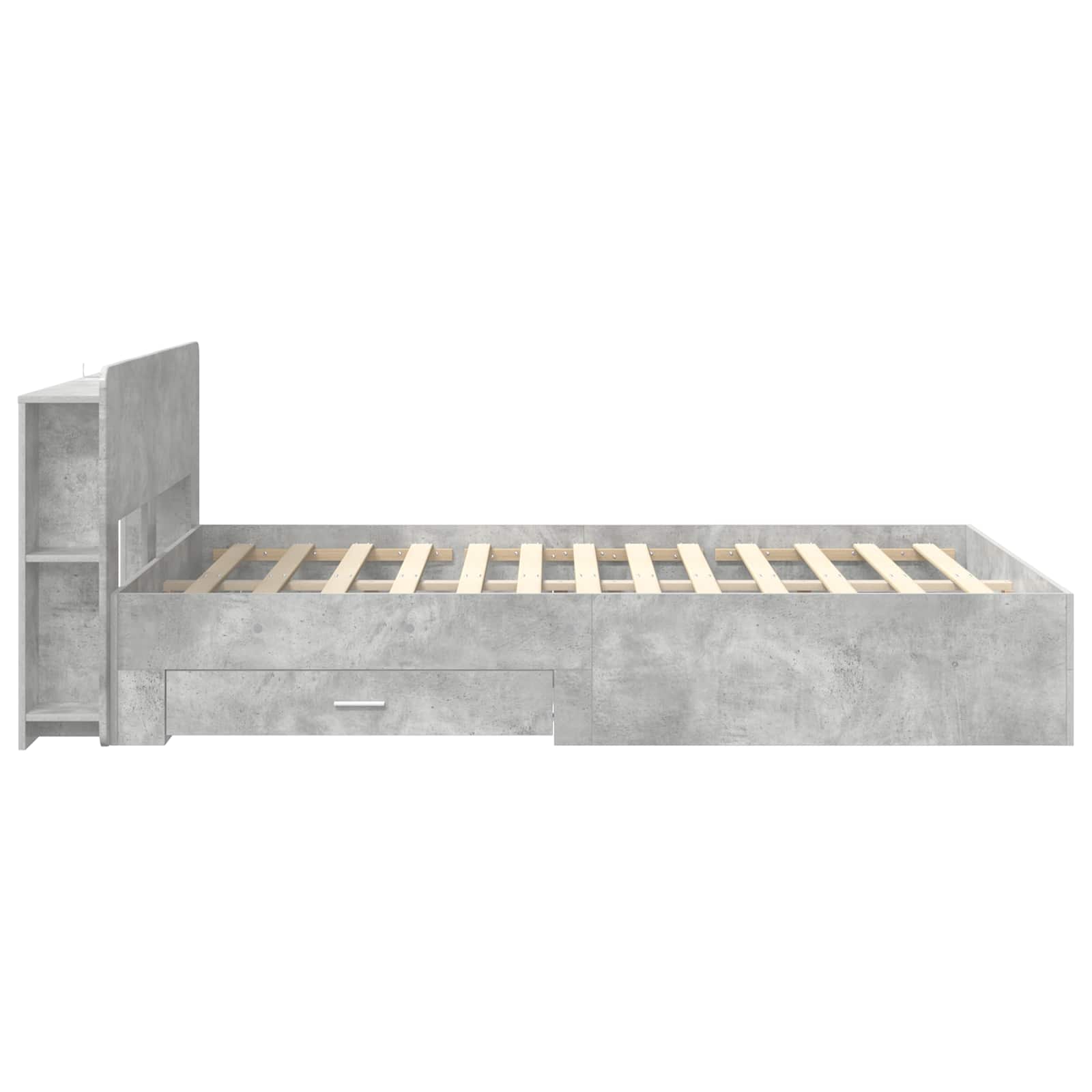 vidaXL Bed Frame with Storage Concrete Grey 150 x 200 cm 4