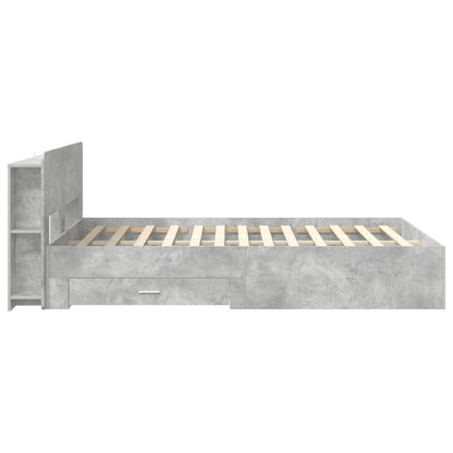 vidaXL Bed Frame with Storage Concrete Grey 150 x 200 cm 4