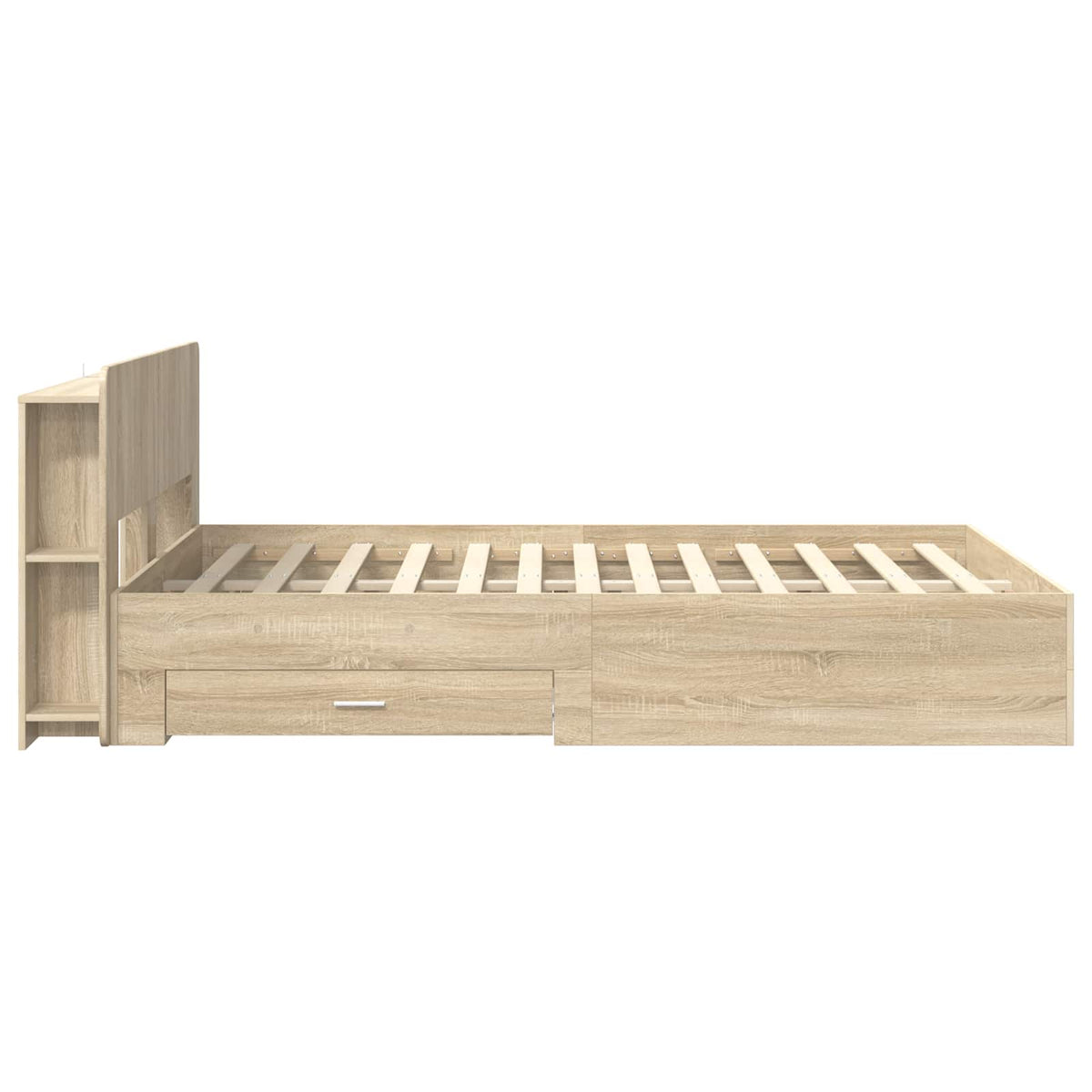vidaXL Bed Frame with Storage Sonoma Oak 150 x 200 cm Engineered Wood 4