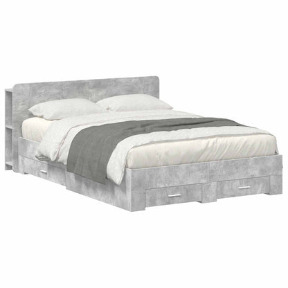 vidaXL Bed Frame with Storage Concrete Grey 160 x 200 cm 1