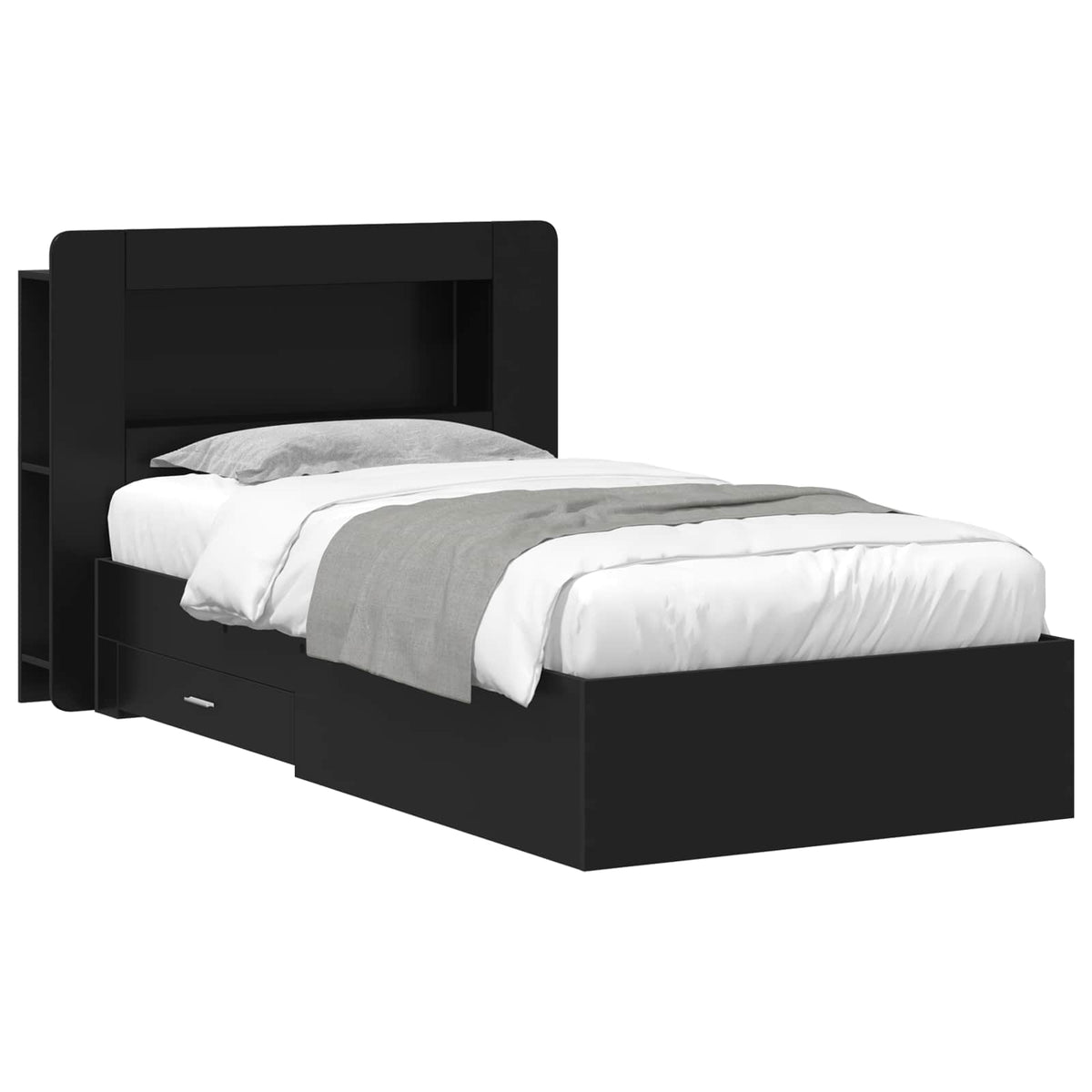 vidaXL Bed Frame with Storage Engineered Wood Length 190 cm with Centre Shelf