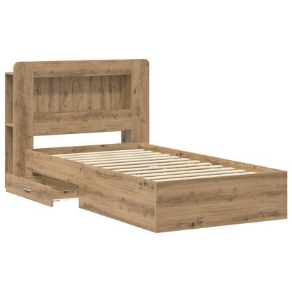 vidaXL Bed Frame with Storage Artisan Oak 90 x 200 cm Engineered Wood 4