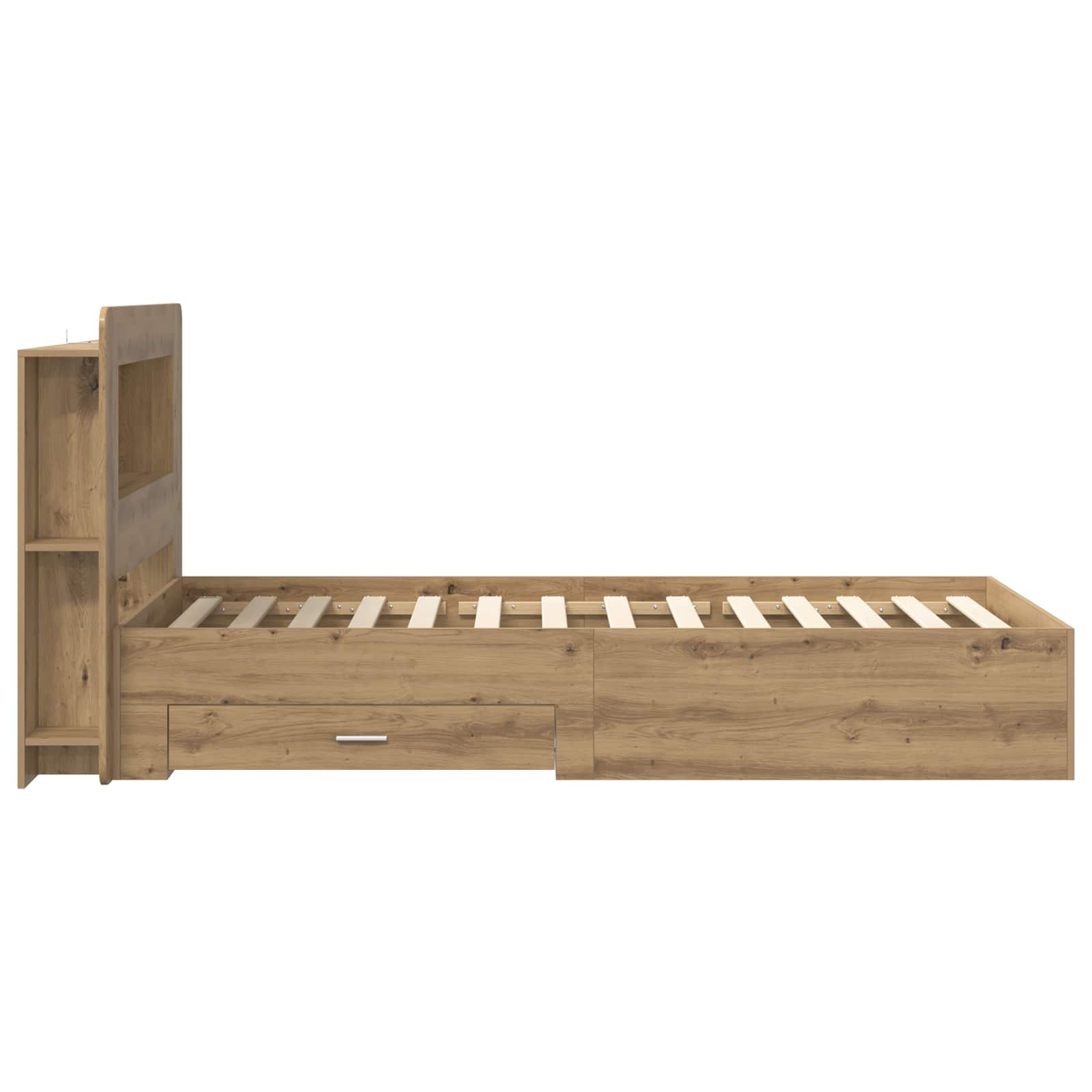 vidaXL Bed Frame with Storage Artisan Oak 90 x 200 cm Engineered Wood 5