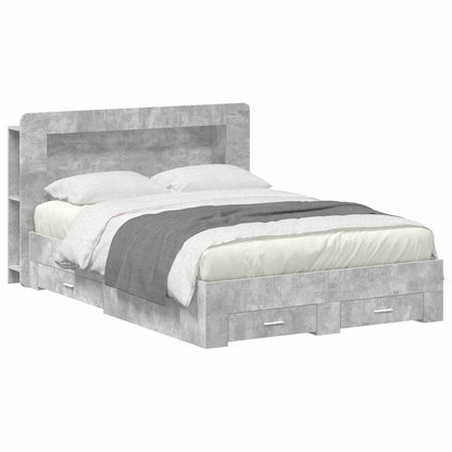 vidaXL Bed Frame with Storage Concrete Grey 150 x 200 cm 1