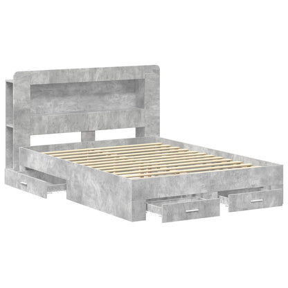 vidaXL Bed Frame with Storage Concrete Grey 150 x 200 cm 3