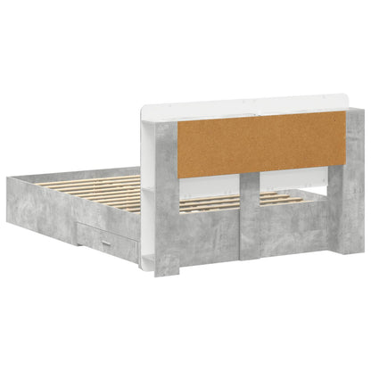 vidaXL Bed Frame with Storage Concrete Grey 150 x 200 cm 5