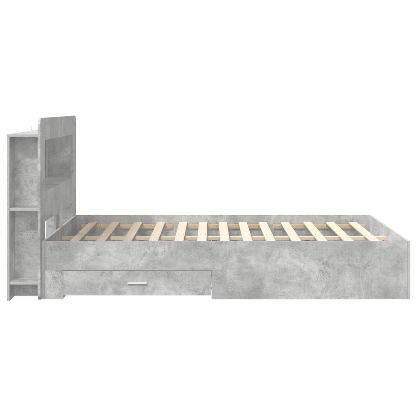 vidaXL Bed Frame with Storage Concrete Grey 150 x 200 cm 4