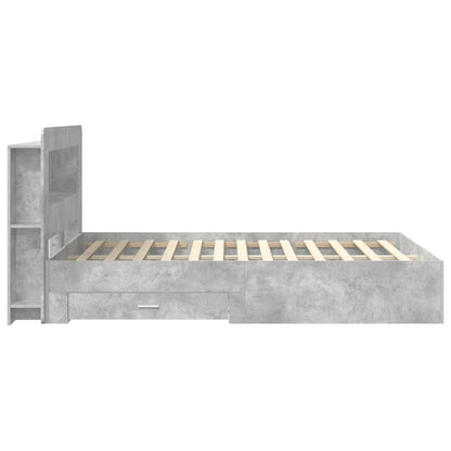 vidaXL Bed Frame with Storage Concrete Grey 150 x 200 cm 4