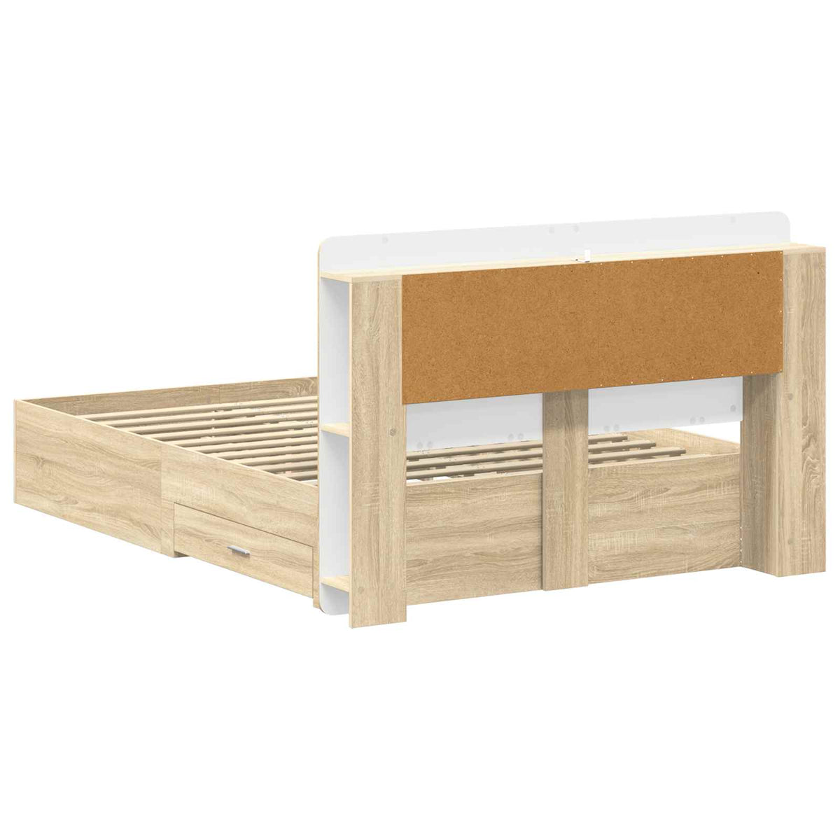 vidaXL Bed Frame with Storage Sonoma Oak 150 x 200 cm Engineered Wood 5