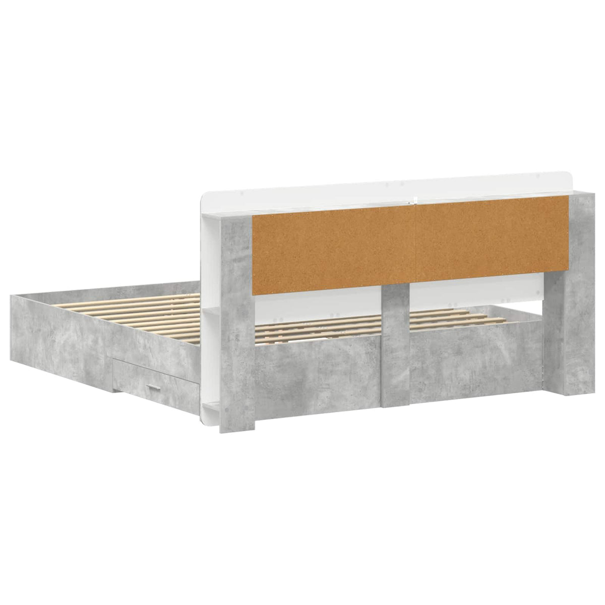 vidaXL Bed Frame with Storage Concrete Grey 200 x 200 cm 5
