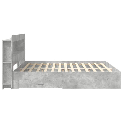 vidaXL Bed Frame with Storage Concrete Grey 200 x 200 cm 4