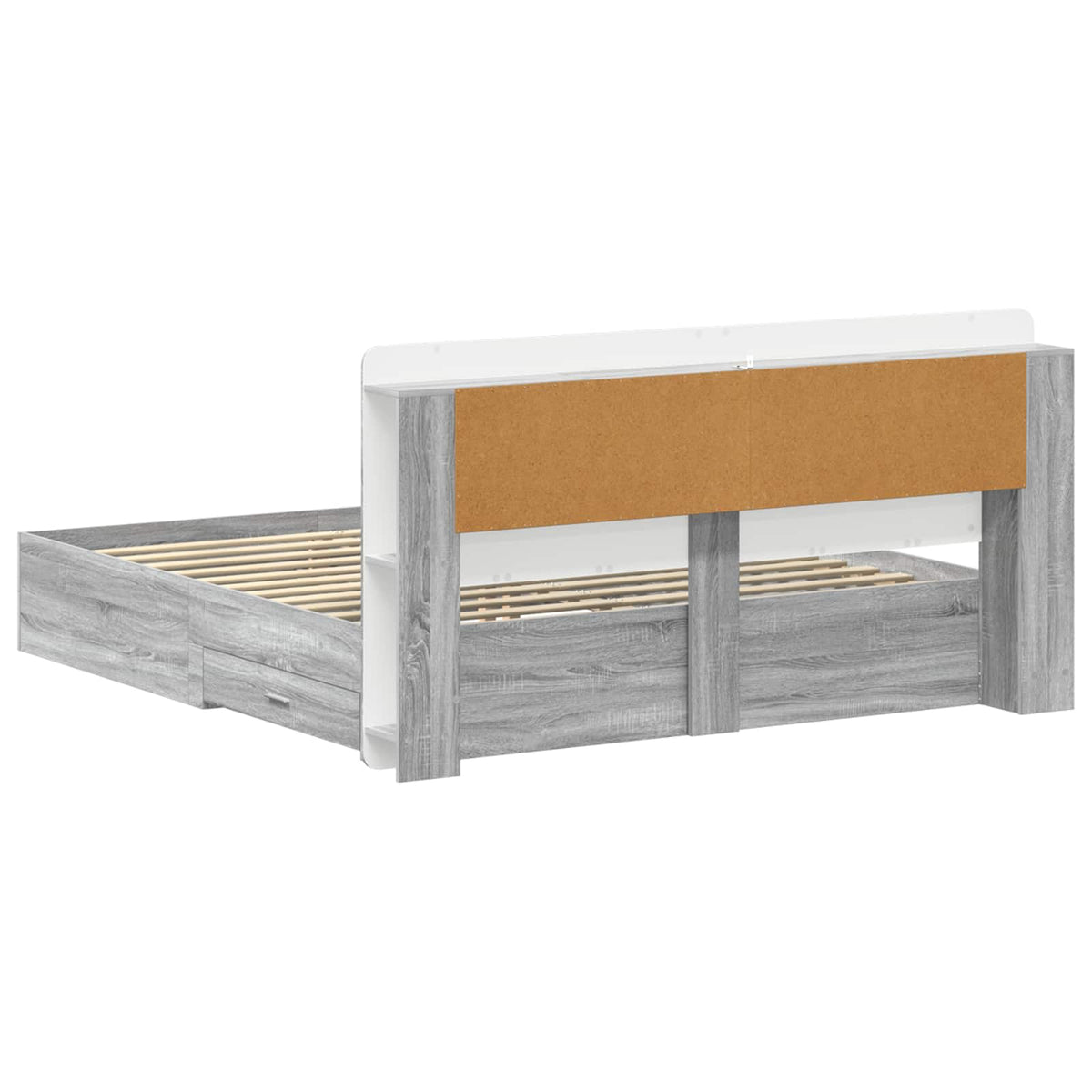 vidaXL Bed Frame with Storage Grey Sonoma 200 x 200 cm Engineered Wood 5