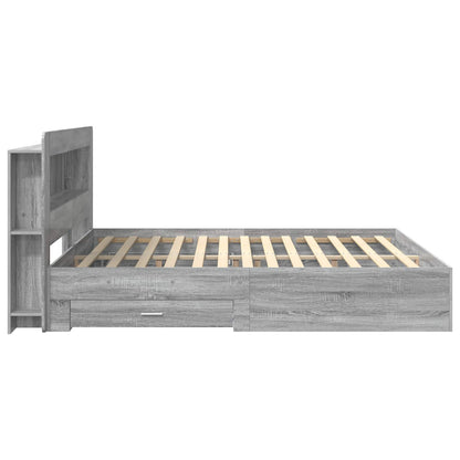 vidaXL Bed Frame with Storage Grey Sonoma 200 x 200 cm Engineered Wood 4