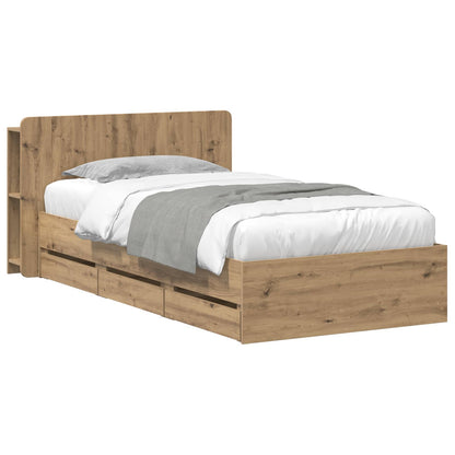 vidaXL Bed Frame with Storage and Headboard Artisan Oak 80 x 200 cm 2