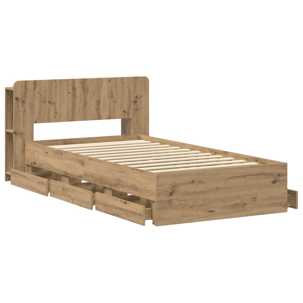 vidaXL Bed Frame with Storage and Headboard Artisan Oak 80 x 200 cm 4