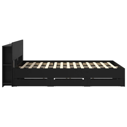 vidaXL Bed Frame with Storage and Headboard Black 150 x 200 cm 5