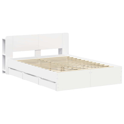 vidaXL Bed Frame with Storage and Headboard White 150 x 200 cm 3
