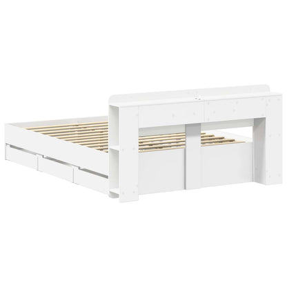 vidaXL Bed Frame with Storage and Headboard White 150 x 200 cm 6