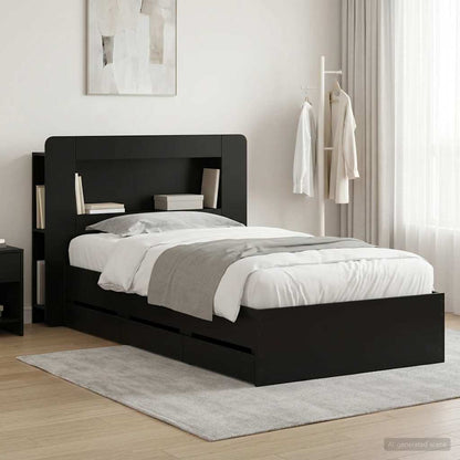 vidaXL Bed Frame with Storage and Headboard Length 190 cm with Centre Shelf