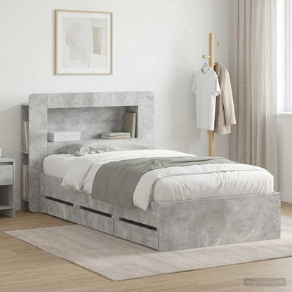 vidaXL Bed Frame with Storage and Headboard Length 190 cm with Centre Shelf