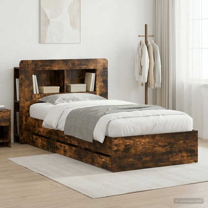vidaXL Bed Frame with Storage and Headboard Length 190 cm with Centre Shelf