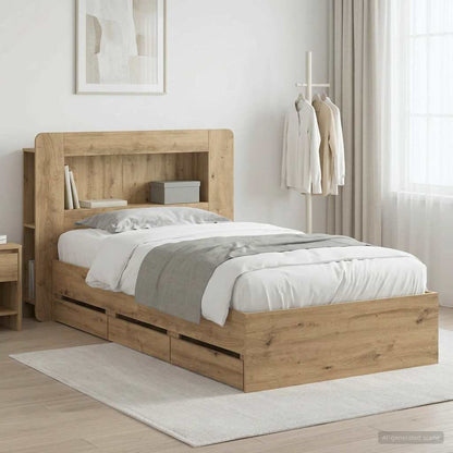 vidaXL Bed Frame with Storage and Headboard Artisan Oak 80 x 200 cm 1