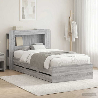 vidaXL Bed Frame with Storage and Headboard Length 190 cm with Centre Shelf
