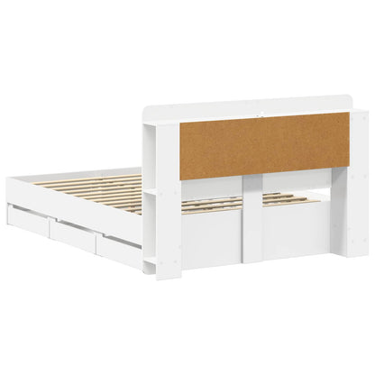 vidaXL Bed Frame with Storage and Headboard White 150 x 200 cm 6