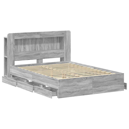 vidaXL Bed Frame with Storage and Headboard Grey Sonoma 160 x 200 cm 4
