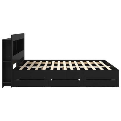 vidaXL Bed Frame with Storage and Headboard Black 180 x 200 cm 5