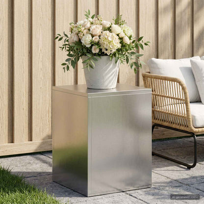 Plant Stand Silver 30 x 30 x 40 cm Steel Stainless Steel 1x (30 x 30 x 40 cm)