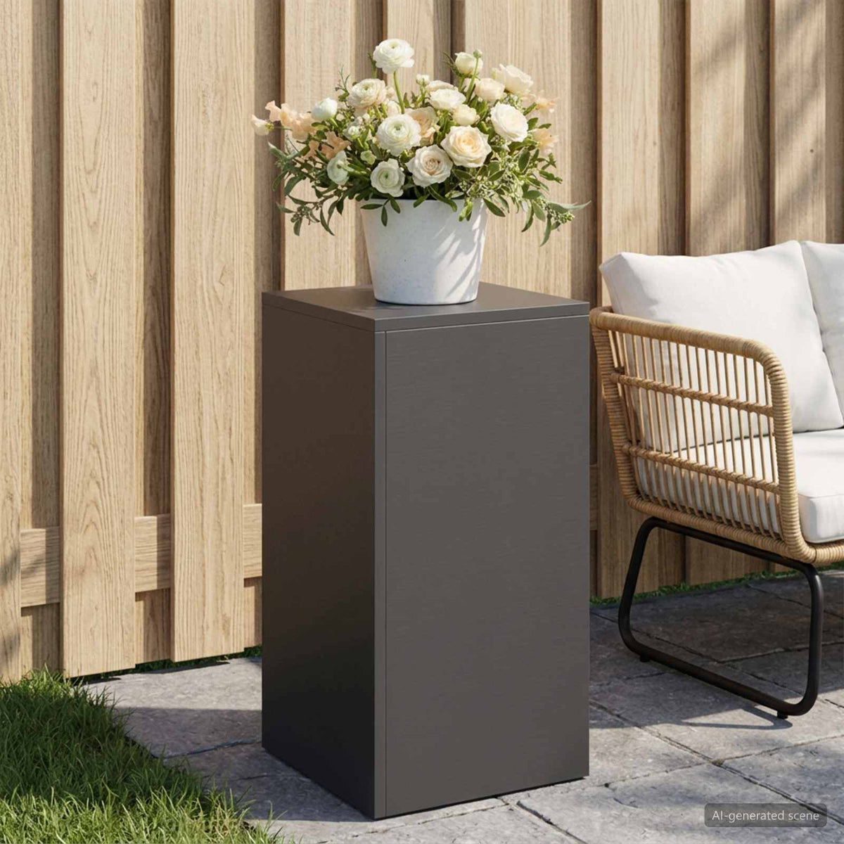 Plant Stand 30 x 30 x 40 cm Steel Black 1x (30 x 30 x 60 cm)