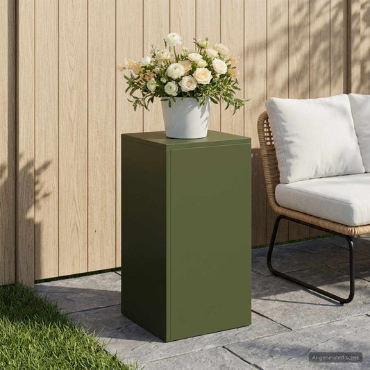 Plant Stand 2 pcs 30 x 30 x 40 cm Steel Olive Green 1x (30 x 30 x 60 cm)