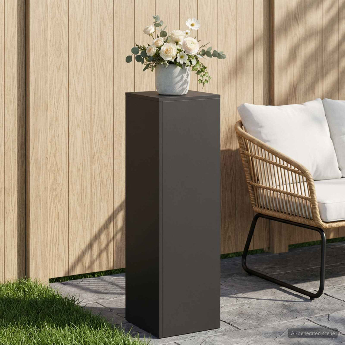 Plant Stand 30 x 30 x 40 cm Steel Black 1x (30 x 30 x 100 cm)