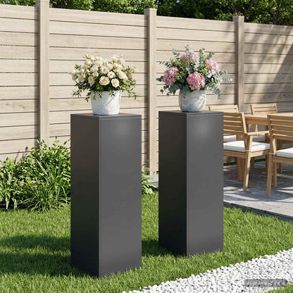 Plant Stand 2 pcs 24 x 24 x 35 cm Steel Anthracite 2x (30 x 30 x 100 cm)