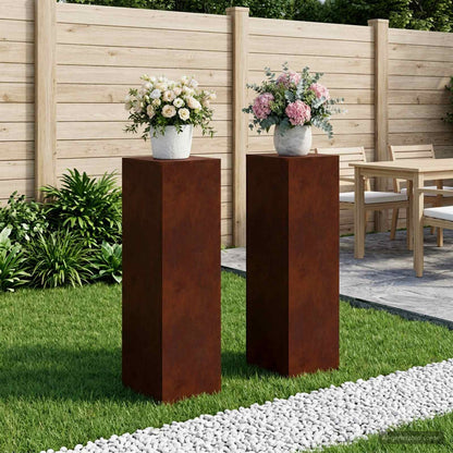 Plant Stand Rusty 30 x 30 x 40 cm Weathering Steel 2x (30 x 30 x 100 cm)