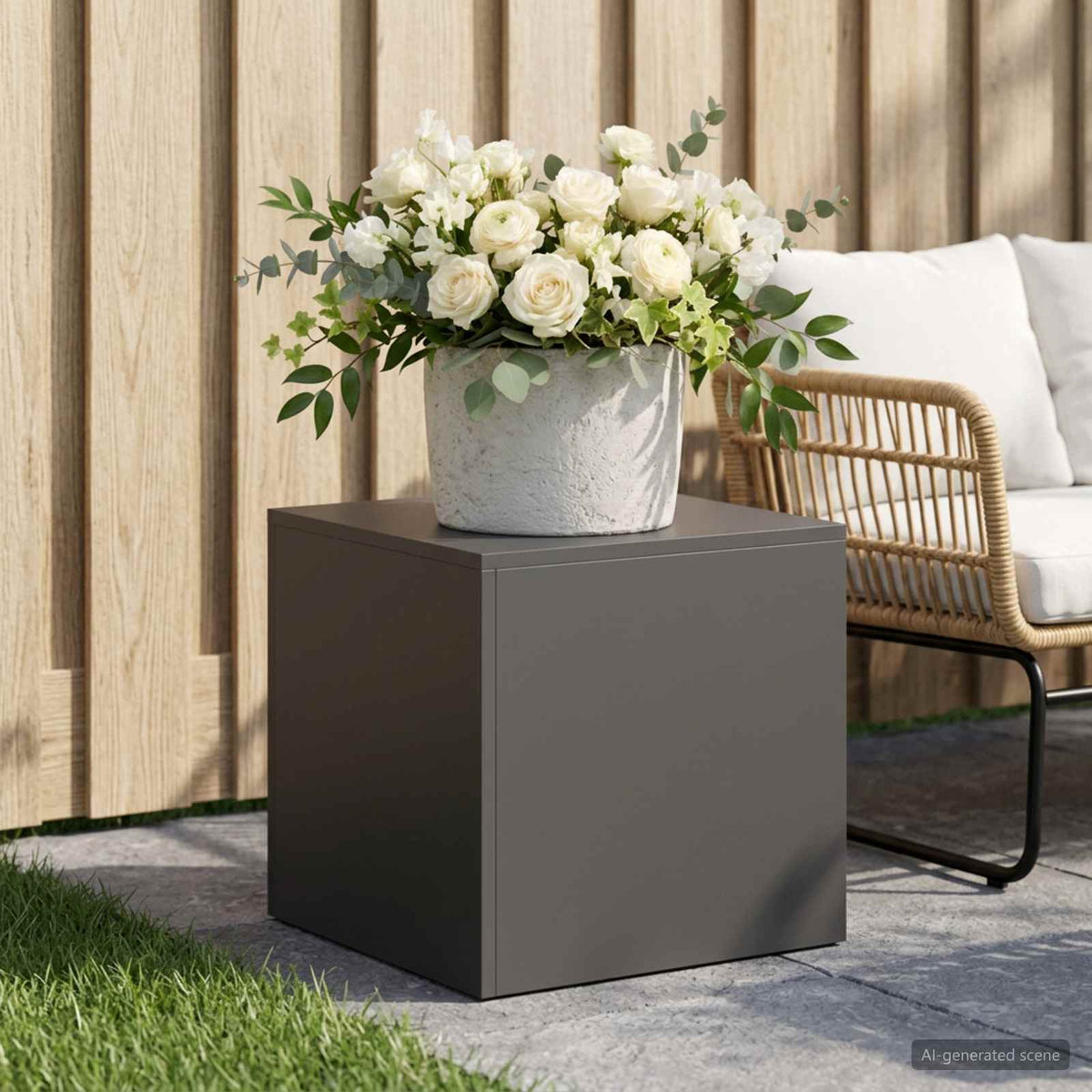 Plant Stand 30 x 30 x 40 cm Steel Black 1x (40 x 40 x 40 cm)
