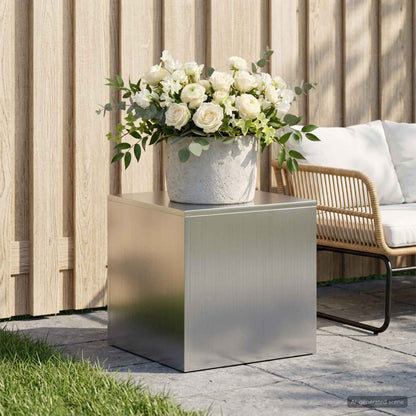 Plant Stand Silver 30 x 30 x 40 cm Steel Galvanised Steel 1x (40 x 40 x 40 cm)