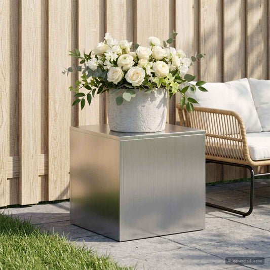 Plant Stand Silver 30 x 30 x 40 cm Steel Galvanised Steel 1x (40 x 40 x 40 cm)