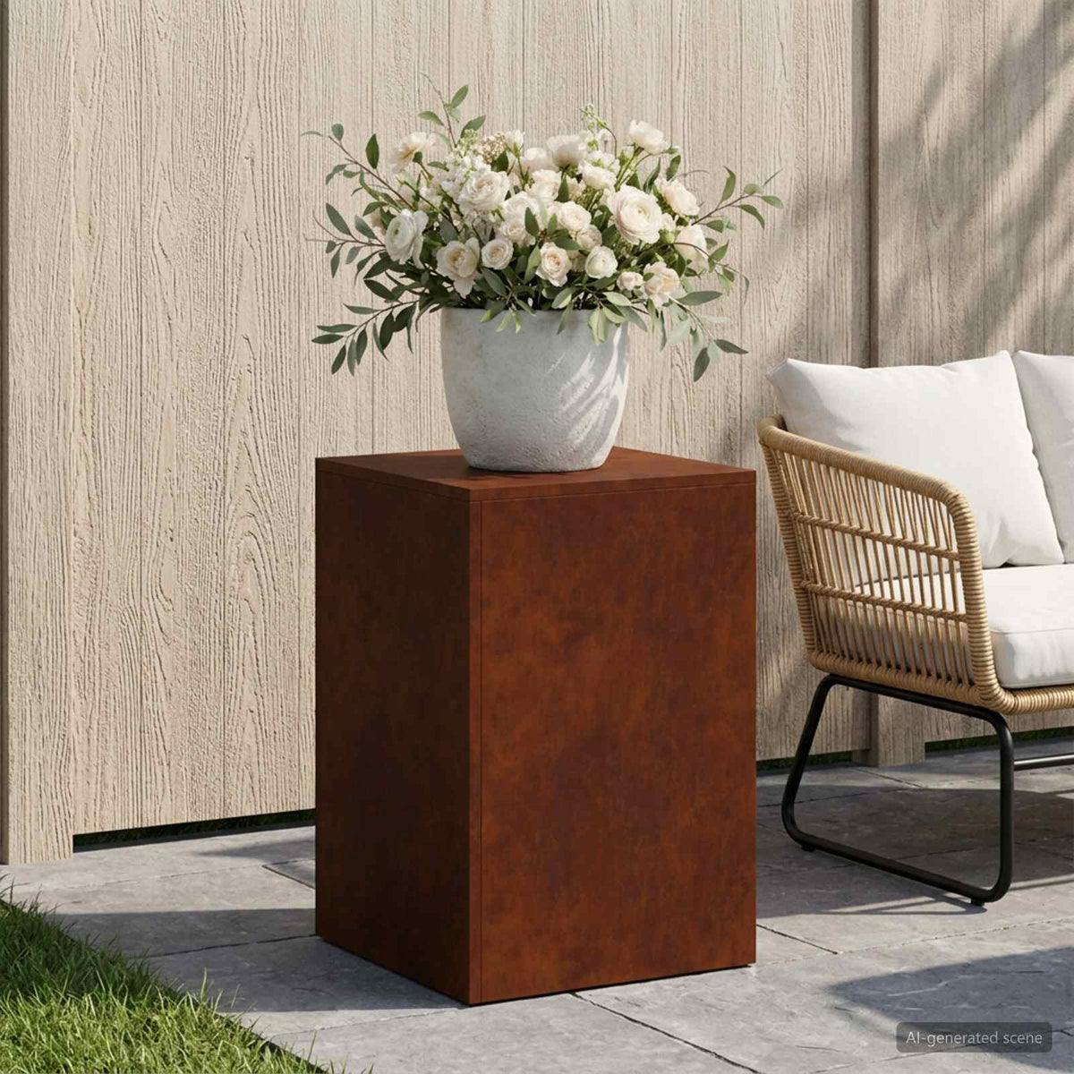 Plant Stand Rusty 30 x 30 x 40 cm Weathering Steel 1x (40 x 40 x 60 cm)