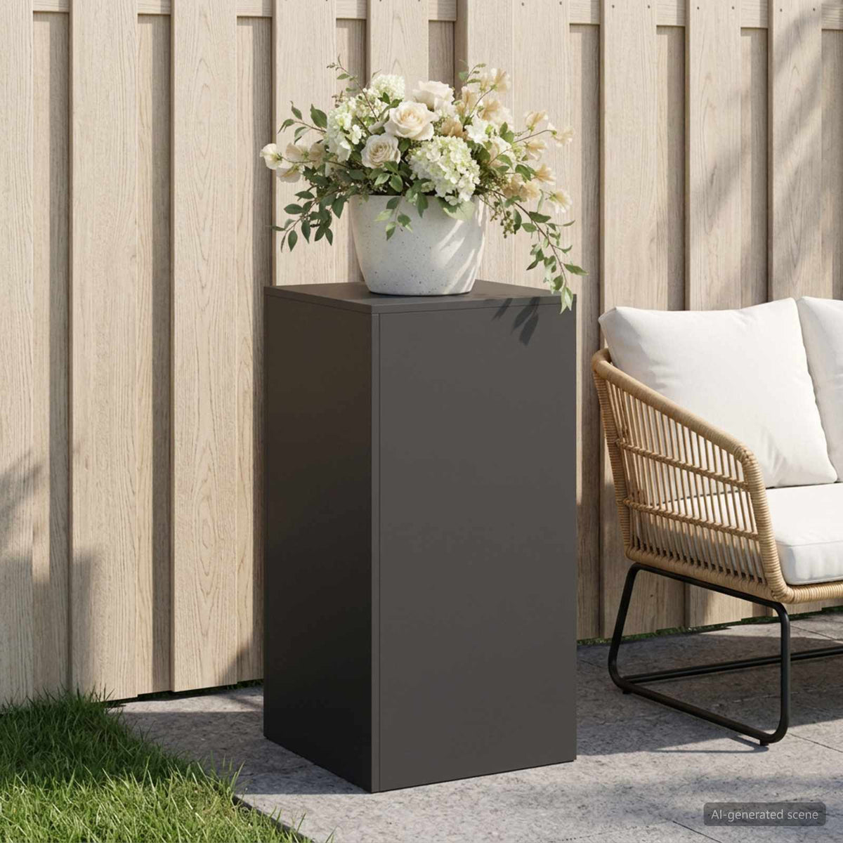 Plant Stand 30 x 30 x 40 cm Steel Black 1x (40 x 40 x 80 cm)