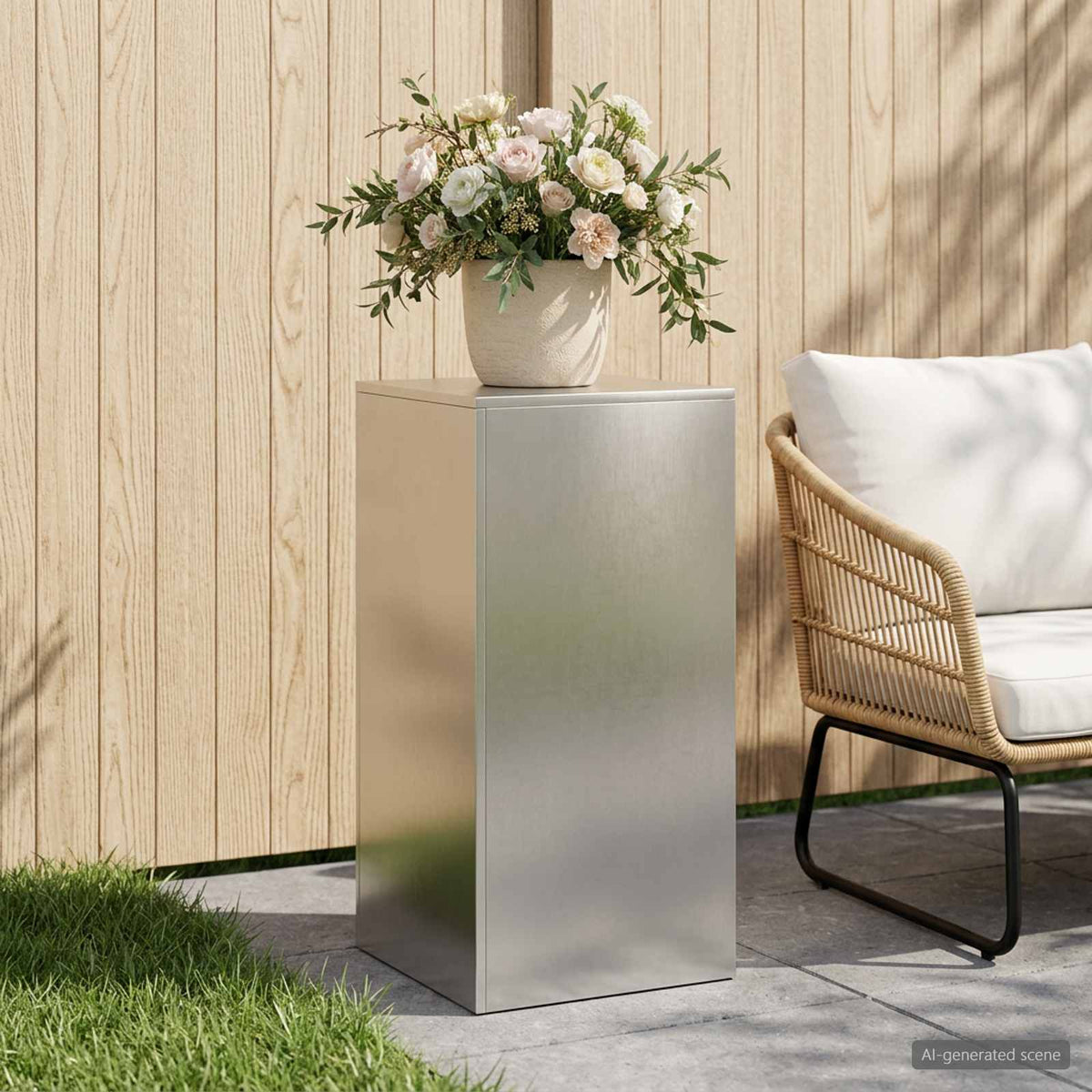 Plant Stand Silver 30 x 30 x 40 cm Steel Stainless Steel 1x (40 x 40 x 80 cm)